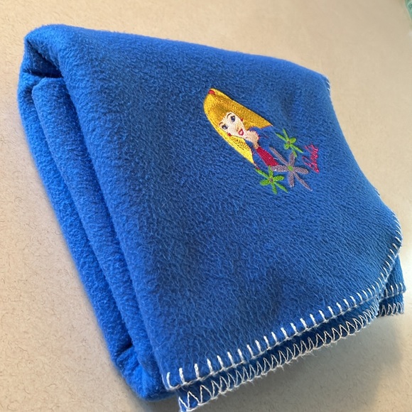 Barbie 💕 Mattel Vintage Authentic Doll Blue Fleece Blanket 46”x63” GUC 💙🩵💕 - Picture 13 of 14